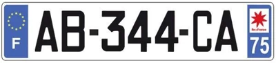 Exemple de plaque d’immatriculation